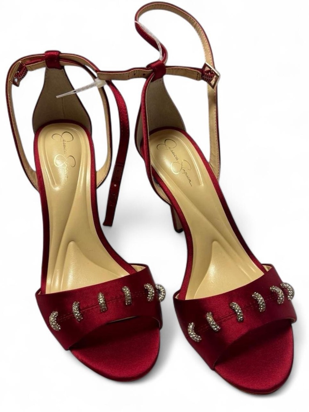 Red Satin Heals Red with Crystal Accents